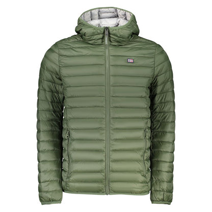 Hooded Windbreaker Jacket by Norway 1963 for men in polyamide green features an enduring silhouette, showcasing technical pockets, hooded & windproof and a sophisticated hooded neckline for a truly enduring aesthetic.