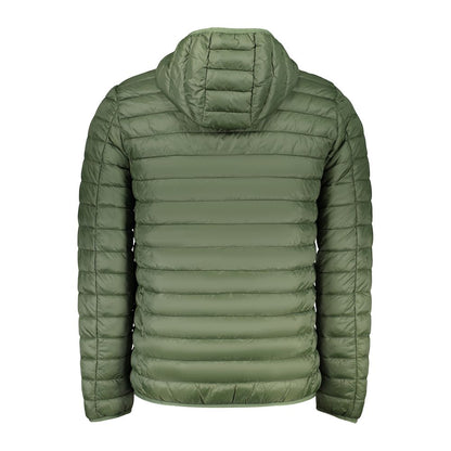 Hooded Windbreaker Jacket by Norway 1963 for men in polyamide green presents a resilient silhouette, artfully detailed with a sophisticated hooded neckline and functional pockets, hooded & windproof for a resilient finish.