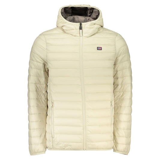 Hooded Windbreaker Jacket by Norway 1963 for men in polyamide beige features an perennial silhouette with a refined hooded neckline and perennial pockets, hooded & windproof for a sophisticated weather-resistant look.