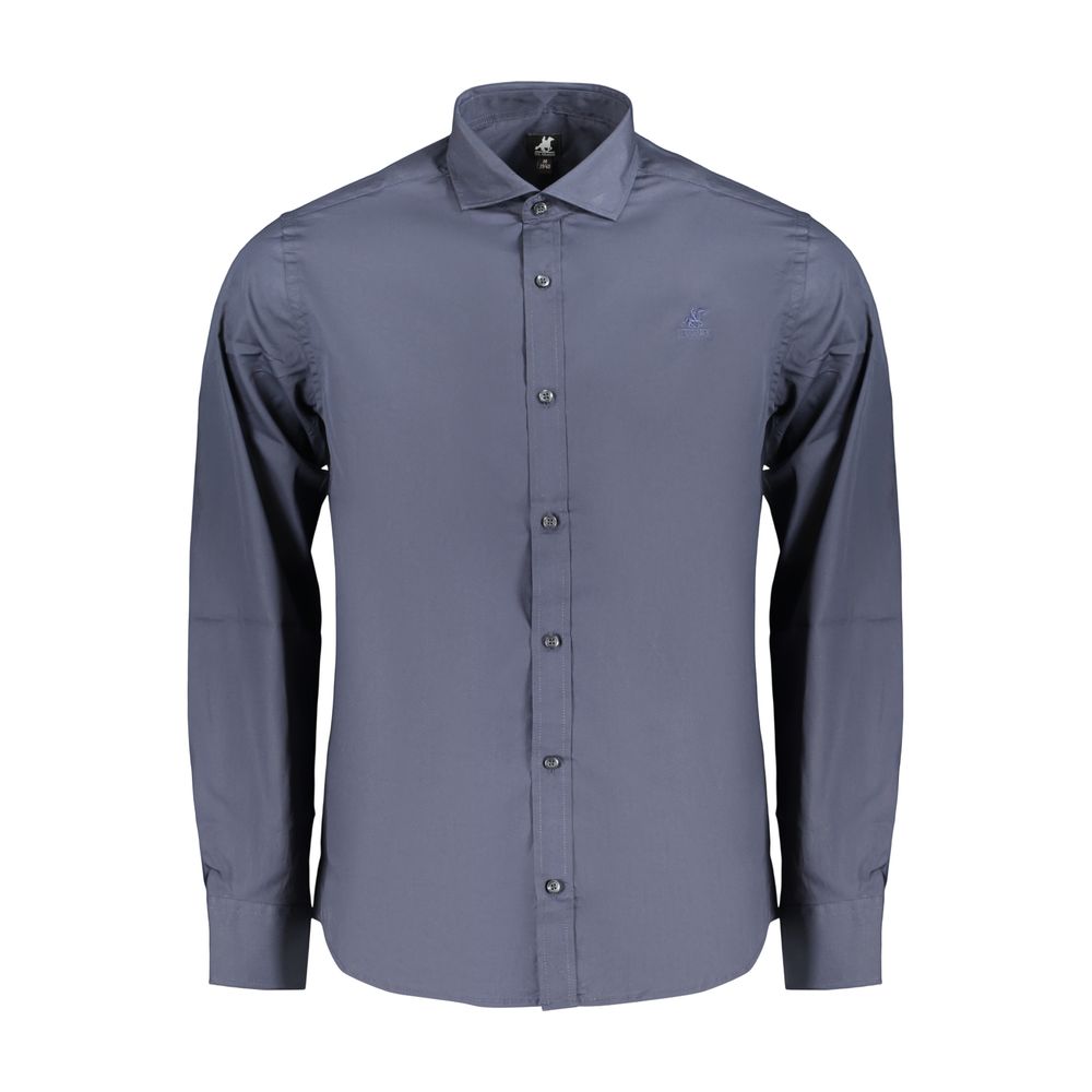 Dress Shirt by U.S. Grand Polo for men in cotton blue & signature features an architectural silhouette with a refined and elegant for a architectural look.