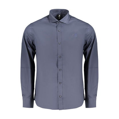 Dress Shirt by U.S. Grand Polo for men in cotton blue & signature features an architectural silhouette with a refined and elegant for a architectural look.