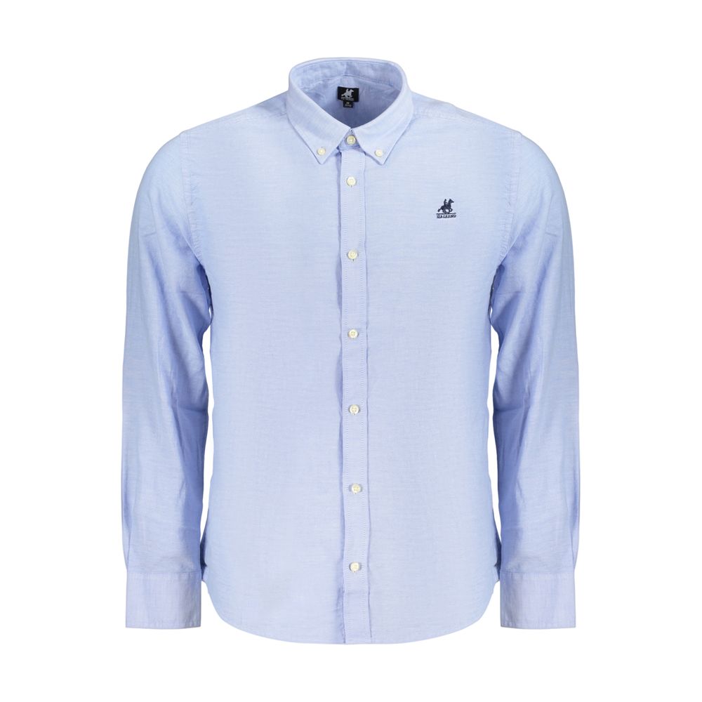 Dress Shirt by U.S. Grand Polo for men in cotton azzurro presents a discerning silhouette, showcasing a sophisticated button-down-collar neckline and for a truly discerning finish.