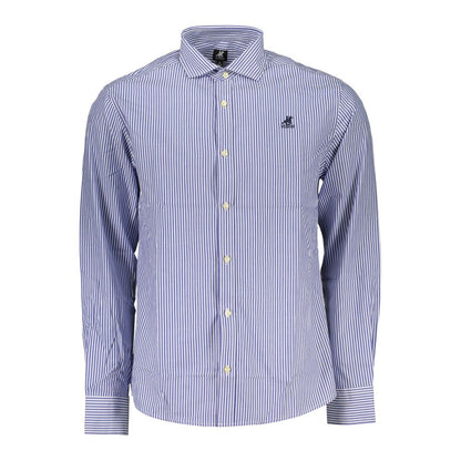 Shirt by U.S. Grand Polo for men in cotton blue, patterned & striped features an polished silhouette, showcasing a sophisticated and detail for a truly polished finish.