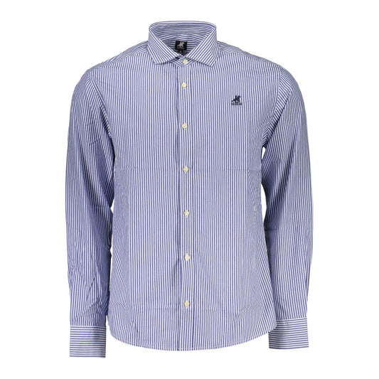Shirt by U.S. Grand Polo for men in cotton blue, patterned & striped features an polished silhouette, showcasing a sophisticated and detail for a truly polished finish.