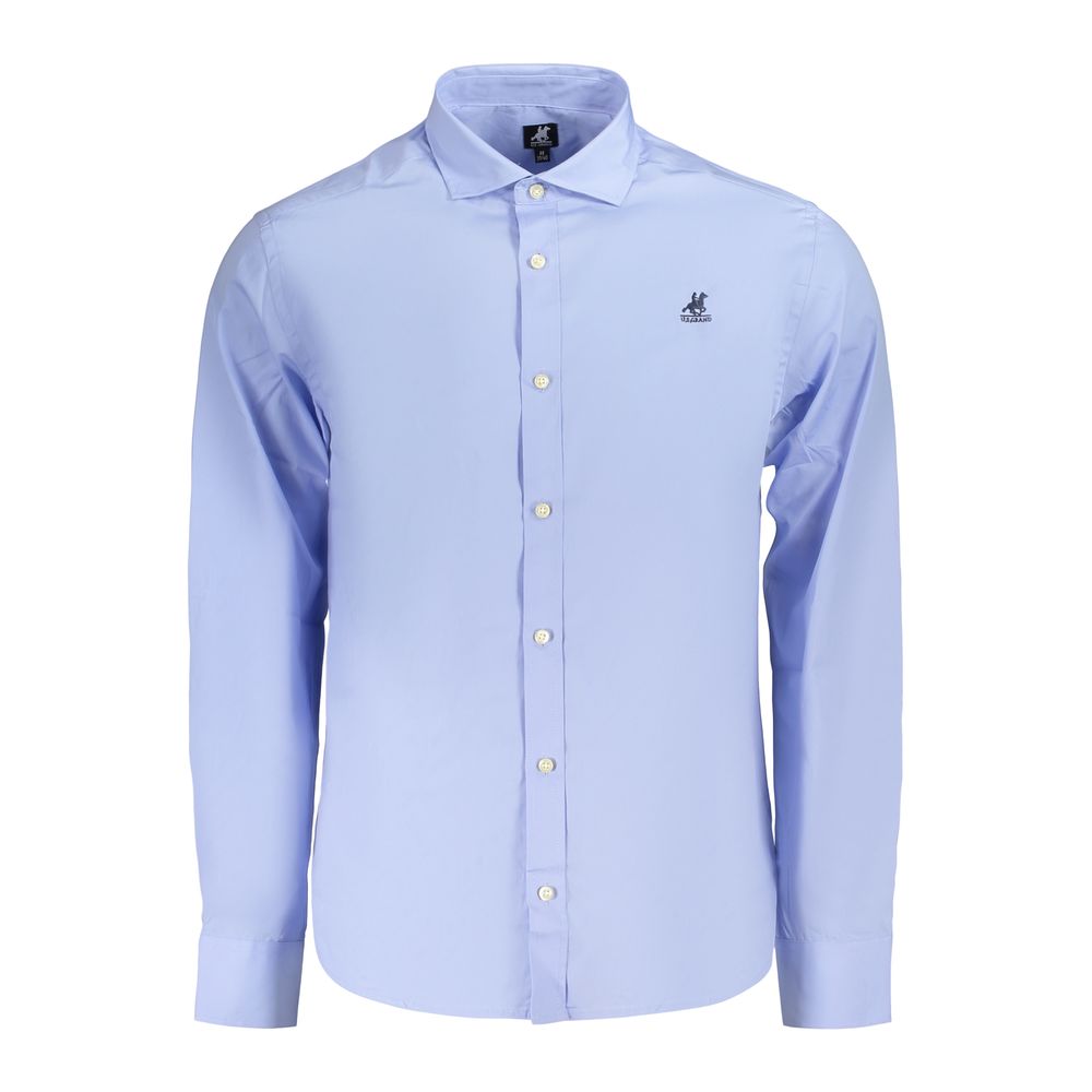 Dress Shirt by U.S. Grand Polo for men in cotton azzurro showcases a sleek silhouette, elegantly detailed with a sleek button-down-collar neckline and for a sleek finish.