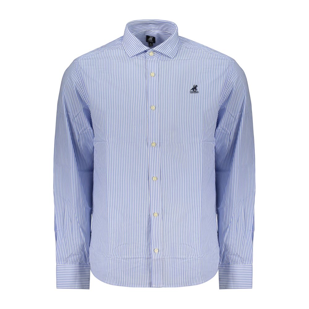 Dress Shirt by U.S. Grand Polo for men in cotton azzurro & striped showcases a sharp silhouette, elegantly detailed with a sharp and sharp .