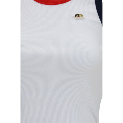 Activewear T-Shirt by Fiorucci for women in stretch cotton multicolor, navy, red & signature features a sporty silhouette with and , showcasing innovative for a sporty finish.
