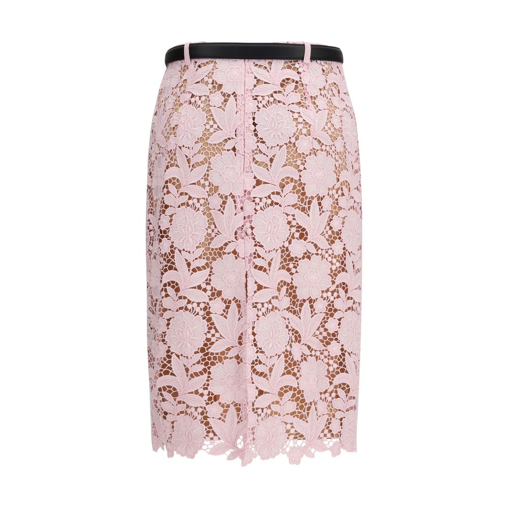 Skirt by Self-Portrait for women in polyester multicolor & floral features an tailored silhouette, artfully capturing the essence of Women's Polyester Midi Skirt in a sophisticated midi.