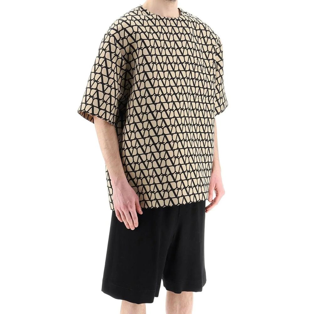 Valentino Brown Silk T-Shirt