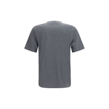 T-Shirt by Brunello Cucinelli for men in cotton gray & print features an edgy silhouette, meticulously detailed with a sophisticated and for a truly edgy finish.