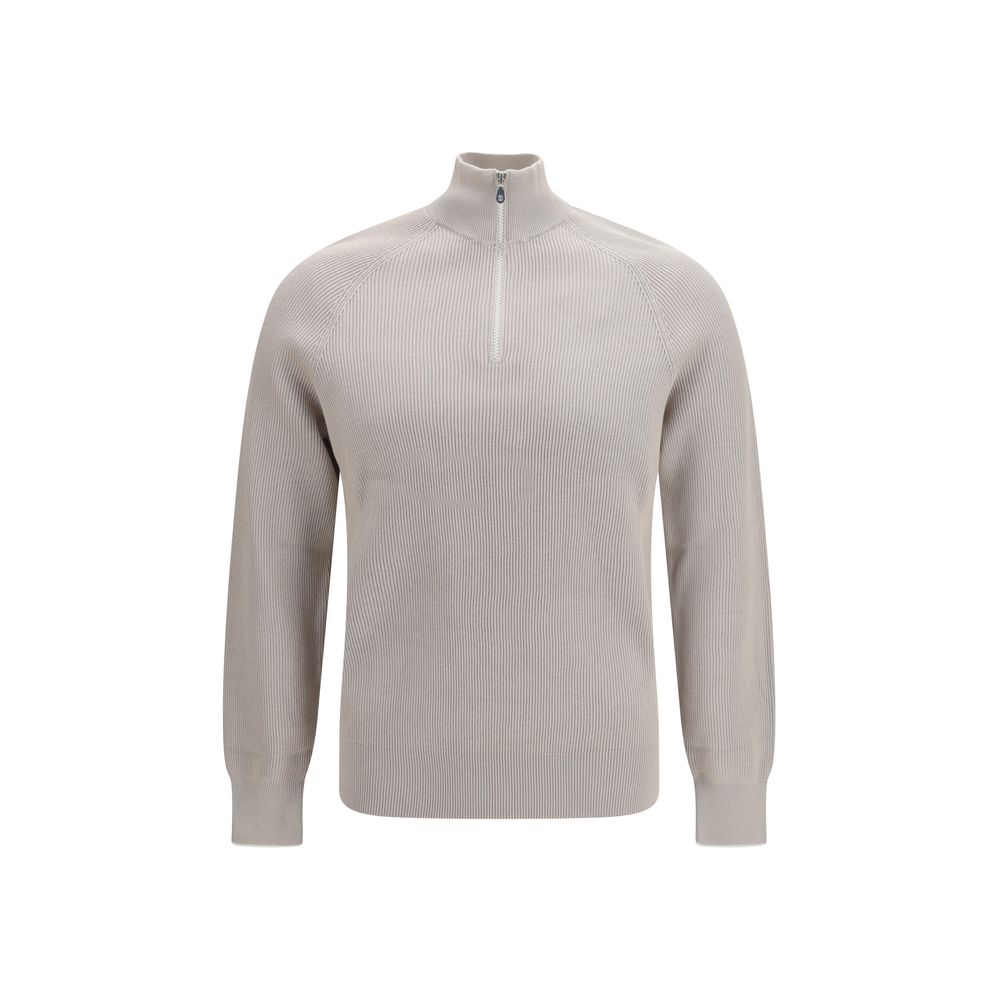Sweatshirt by Brunello Cucinelli for men in cotton beige features an provocated silhouette, detailed with a provocated and a refined for a sophisticated aesthetic.