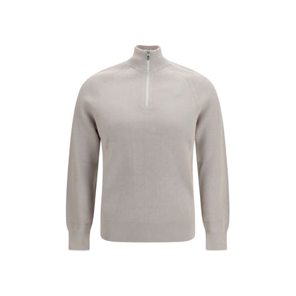 Sweatshirt by Brunello Cucinelli for men in cotton beige features an provocated silhouette, detailed with a provocated and a refined for a sophisticated aesthetic.