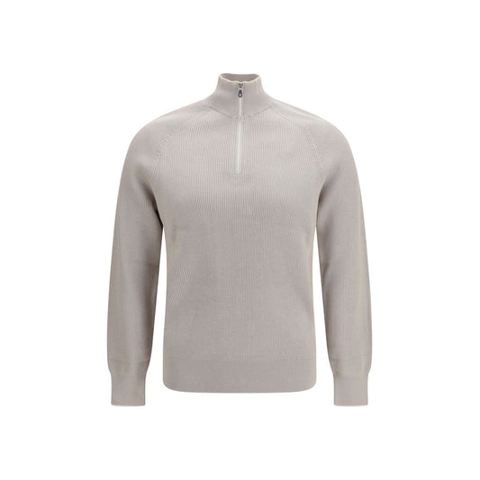 Sweatshirt by Brunello Cucinelli for men in cotton beige features an provocated silhouette, detailed with a provocated and a refined for a sophisticated aesthetic.