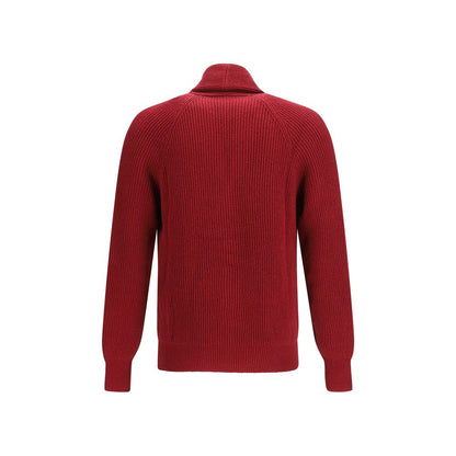 Cardigan by Brunello Cucinelli for men in cotton multicolor features a dramatic silhouette, showcasing a sophisticated lapel shawl-collar neckline and dramatic detail for a timeless, premium look.