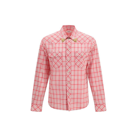 Shirt by Versace for men in cotton multicolor, pearl, patterned & checked showcases a sleek silhouette, elegantly detailed with a sleek and long-sleeve for a sleek finish.