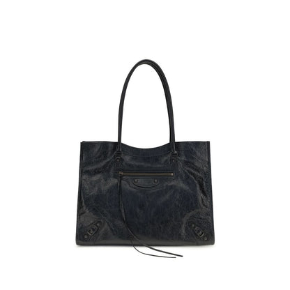 Small Crossbody Tote Shoulder Bag by Balenciaga for women in lambskin leather black features a effortless sophistication silhouette, secured by a zipper & magnetic with ample internal-pockets and versatile crossbody-strap, handle & adjustable-strap for a effortless sophistication finish.