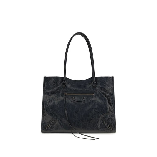 Small Crossbody Tote Shoulder Bag by Balenciaga for women in lambskin leather black features a effortless sophistication silhouette, secured by a zipper & magnetic with ample internal-pockets and versatile crossbody-strap, handle & adjustable-strap for a effortless sophistication finish.