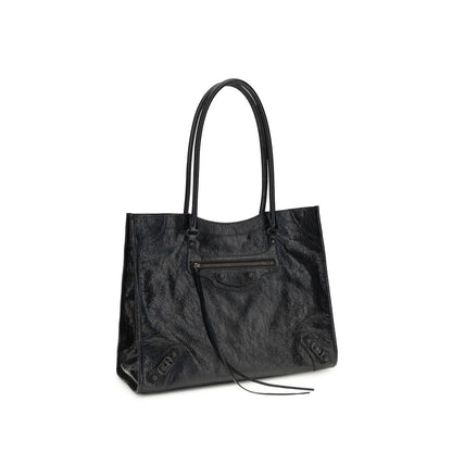 Small Crossbody Tote Shoulder Bag by Balenciaga for women in black features a enviable silhouette, showcasing a secure zipper & magnetic, ample internal-pockets, and enviable crossbody-strap, handle & adjustable-strap for a enviable finish.