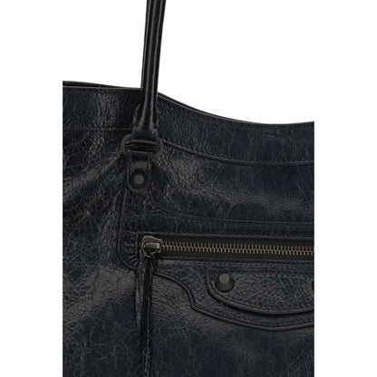 Small Crossbody Tote Shoulder Bag by Balenciaga for women in black presents a versatile silhouette, showcasing a secure zipper & magnetic and versatile internal-pockets with versatile crossbody-strap, handle & adjustable-strap for a sophisticated look.