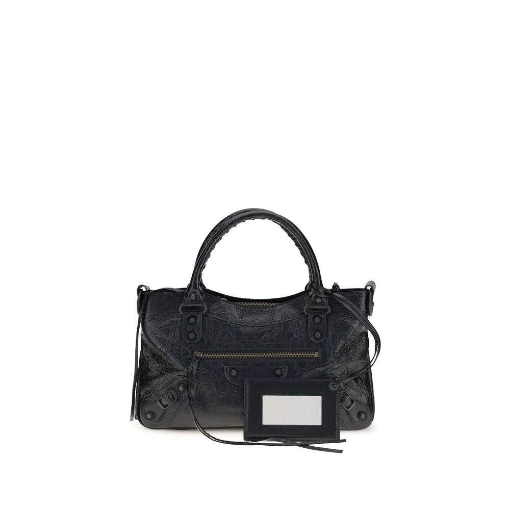 Balenciaga City First Leather Shoulder Bag - Black