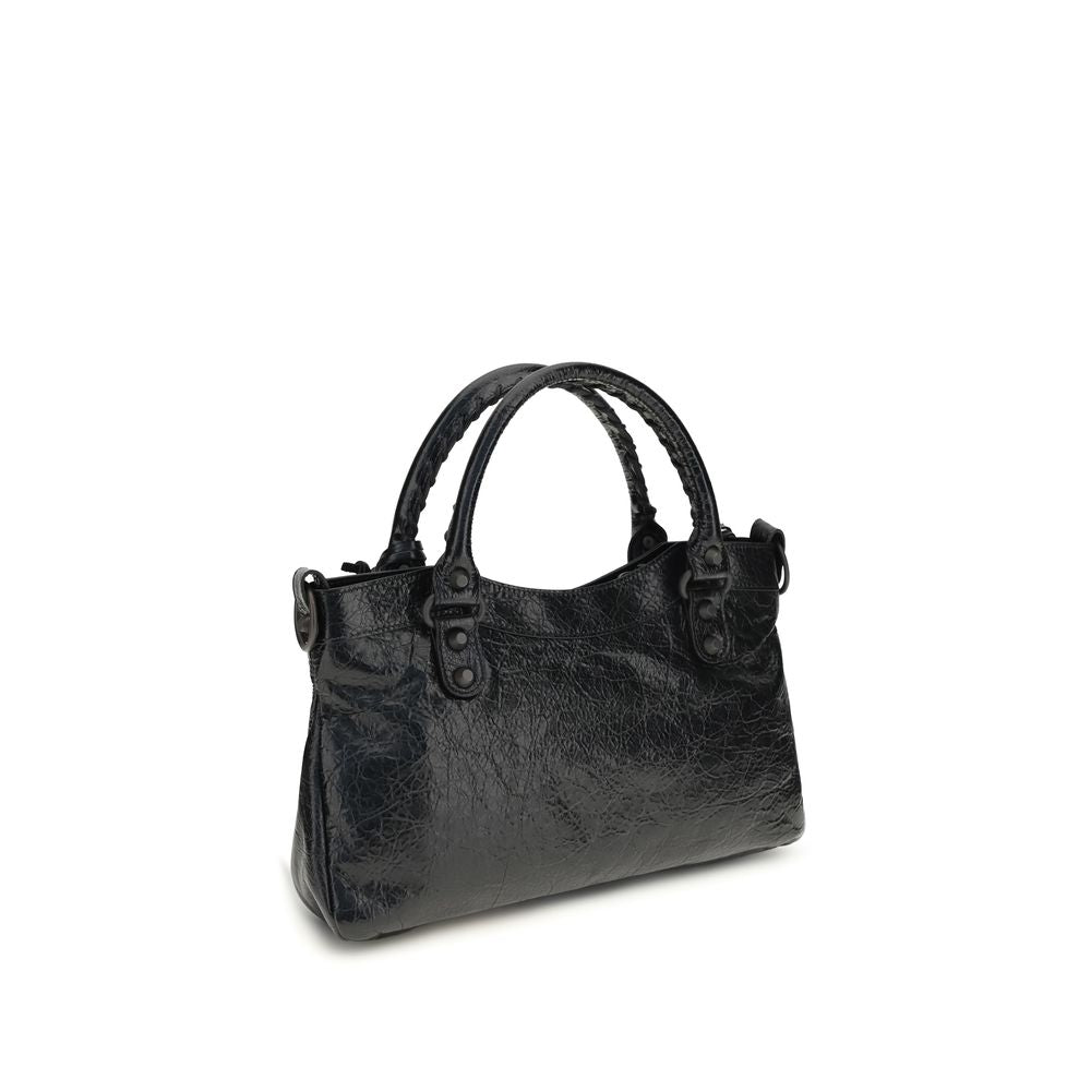 Balenciaga City First Leather Shoulder Bag - Black