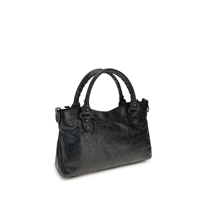 Balenciaga City First Leather Shoulder Bag - Black