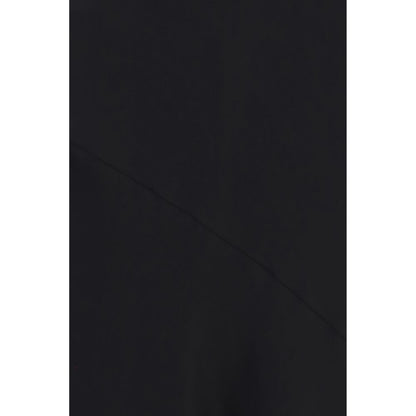 Dress by Ami Paris for women in satin viscose black features a dramatic silhouette, showcasing an elegant and that flows into a dramatic long.