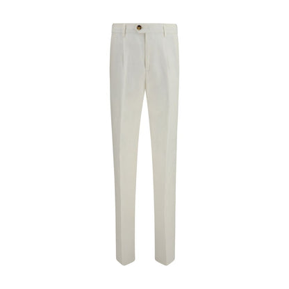 Casual Pants by Brunello Cucinelli for men in linen white features a refined silhouette with a refined straight-leg & regular-fit, defined by a and a refined long for a refined finish.