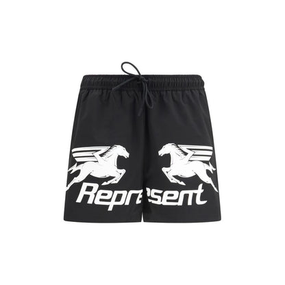 Swim Shorts by Represent for men in polyester black, white & print features a magnificent design, channeling the luxury vibe of Men's Polyester Swim Shorts.