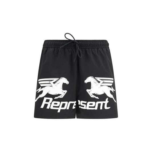 Swim Shorts by Represent for men in polyester black, white & print features a magnificent design, channeling the luxury vibe of Men's Polyester Swim Shorts.
