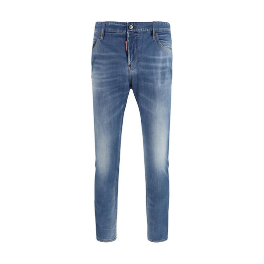 Jeans by Dsquared² for men in denim cotton blue features an refined tailoring silhouette, showcasing a premium slim with a and long cut for a refined tailoring look.