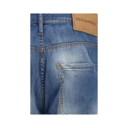 Jeans by Dsquared² for men in denim cotton blue features an sartorial slim and long with a cut for a sartorial finish.