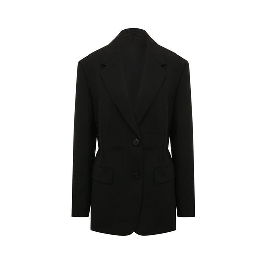 Prada Black Fleece Wool Coat