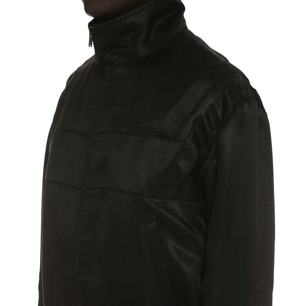 Saint Laurent Black Silk Bomber