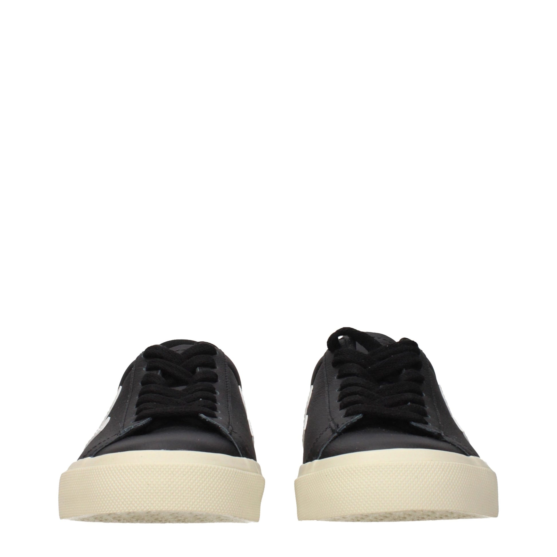 Sneakers by Veja for women in leather black presents a impeccable silhouette as Women's Low Top Leather Sneakers, expertly defined by a impeccable low-top style for a impeccable, high-fashion look.