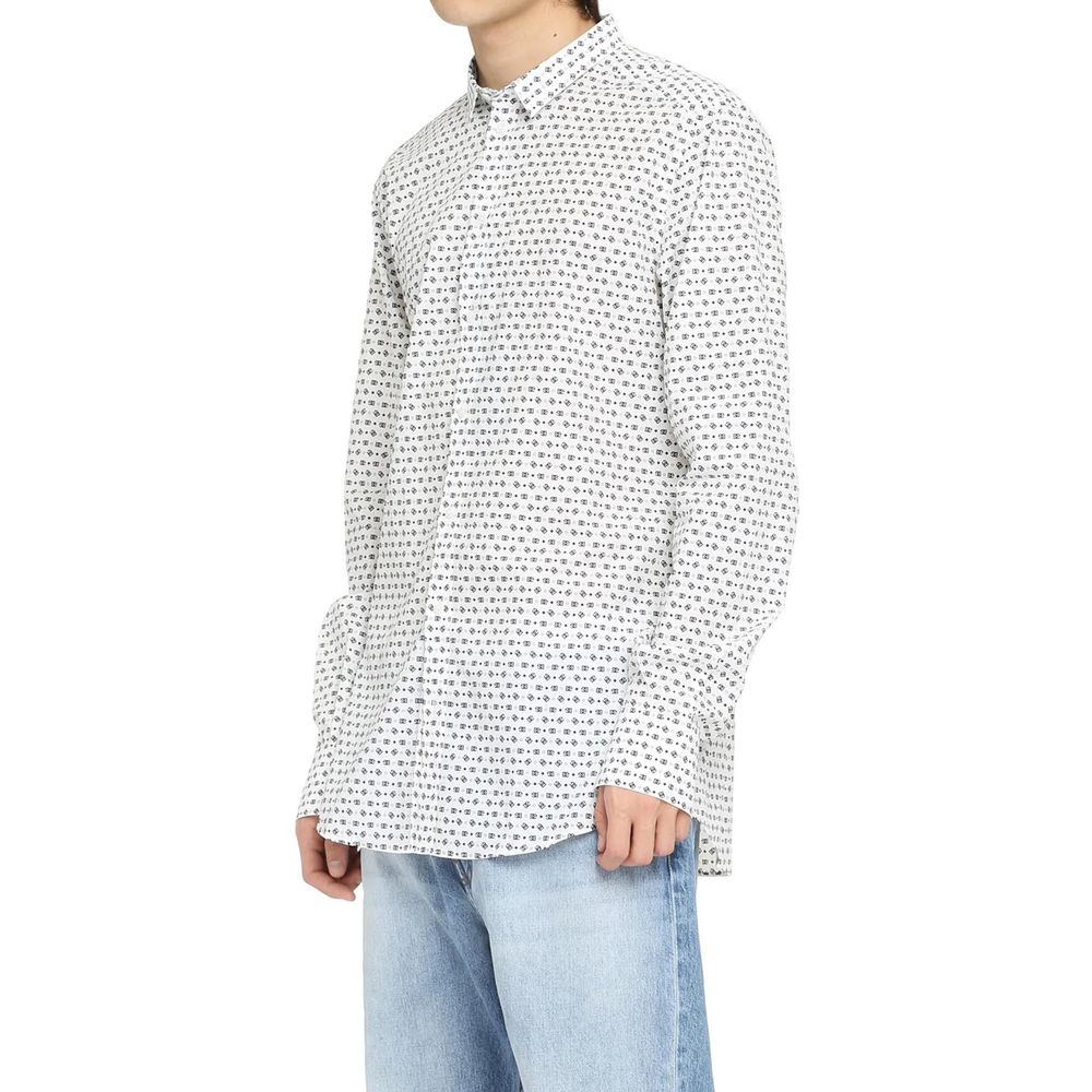 Dolce & Gabbana White Cotton Pattern Shirt