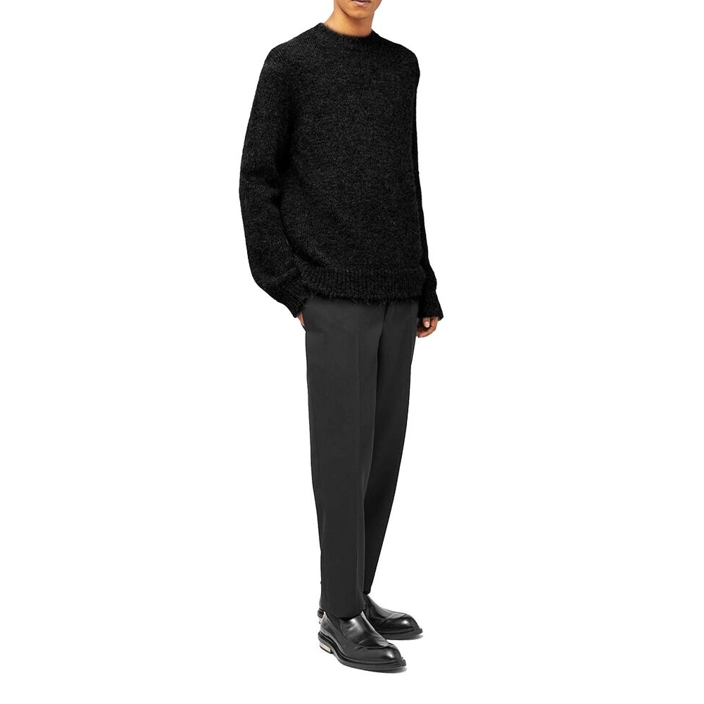 Jil Sander Black Alpaca Leather Sweater