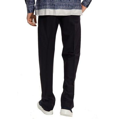 Salvatore Ferragamo Blue Cotton Casual Pants