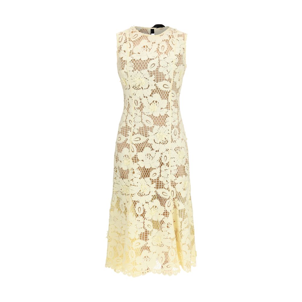Dress by Self-Portrait for women in polyester bicolour & patterned showcases a striking silhouette, elegantly detailed with a sleeveless, refined , and a striking midi for a striking finish.