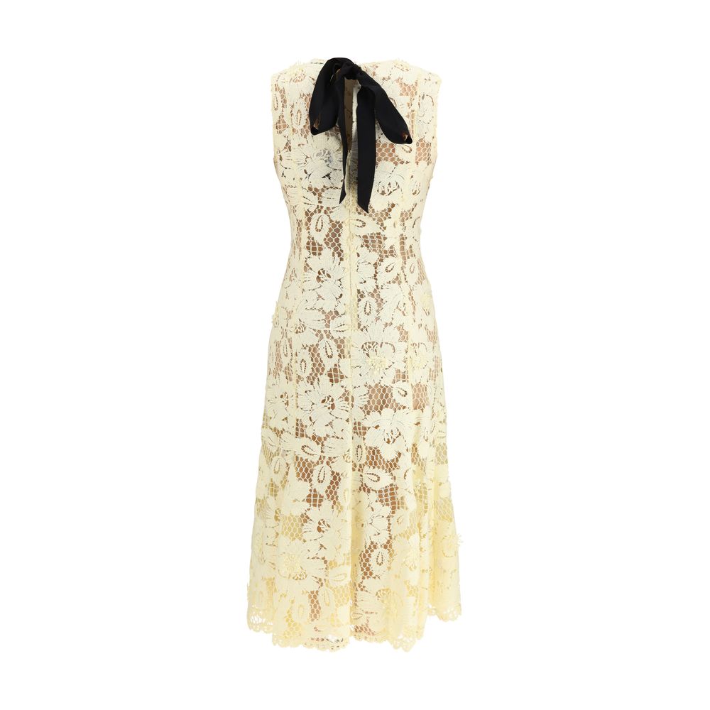 Dress by Self-Portrait for women in polyester bicolour & patterned features a dramatic silhouette, showcasing an elegant and that flows into a dramatic midi.