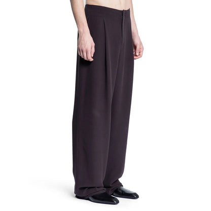 Saint Laurent Brown Silk Dress Pants