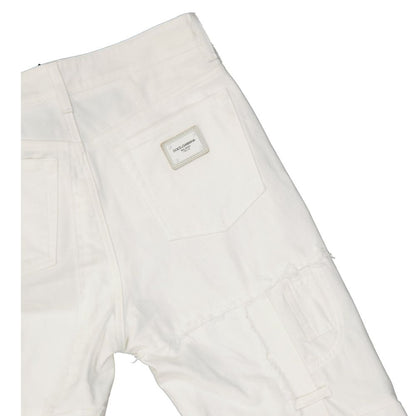 Dolce & Gabbana White Cotton Straight-Leg Jeans