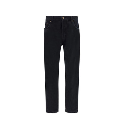 Saint Laurent Black Cotton Relaxed Fit Jeans
