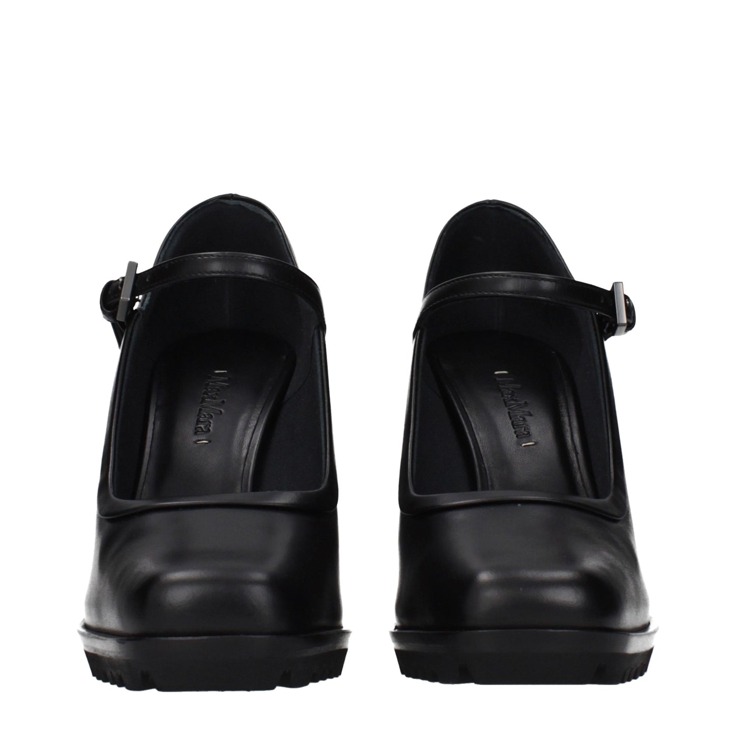 High-Heel Pumps Heels by Max Mara for women in leather black features an effortlessly chic silhouette from the Women's Leather High-Heel Pumps Heels collection, showcasing a high-heel and effortlessly chic for a effortlessly chic look.