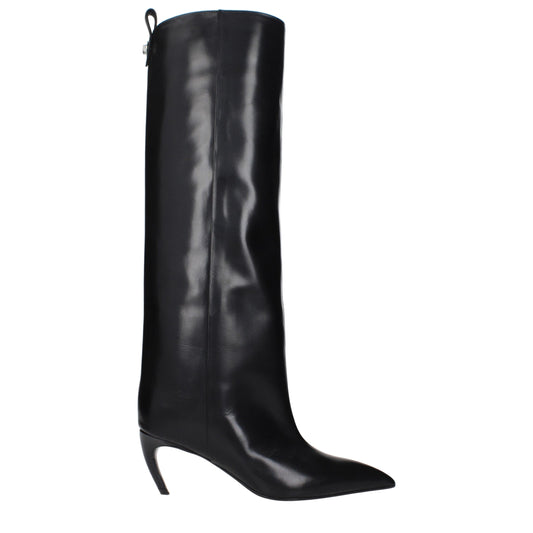 The Attico Women's Leather High-Heel Boots - Black