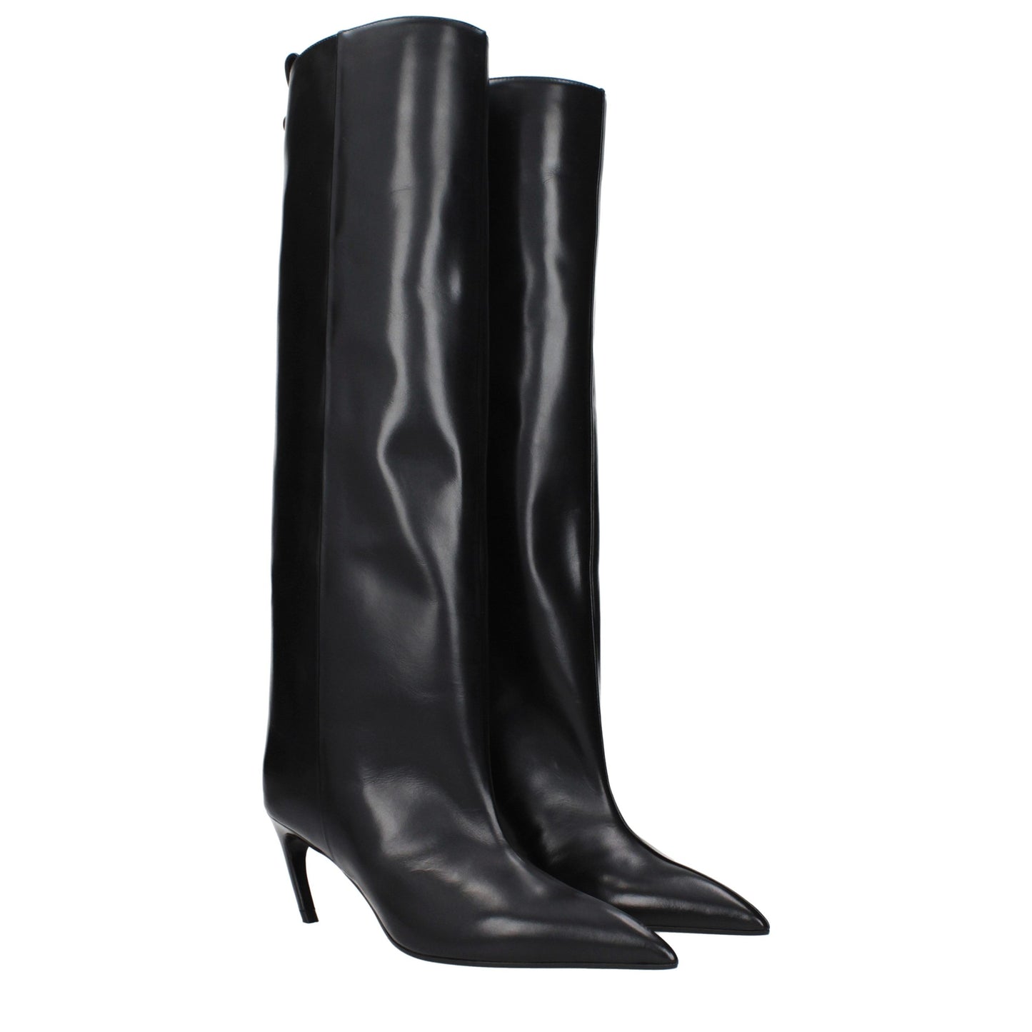 The Attico Women's Leather High-Heel Boots - Black