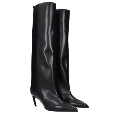 The Attico Women's Leather High-Heel Boots - Black