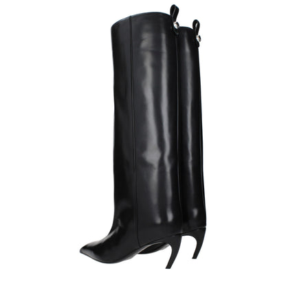 The Attico Women's Leather High-Heel Boots - Black