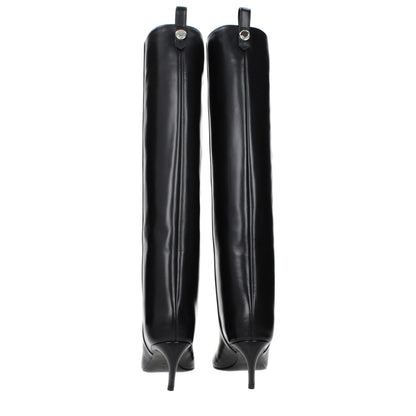 The Attico Women's Leather High-Heel Boots - Black