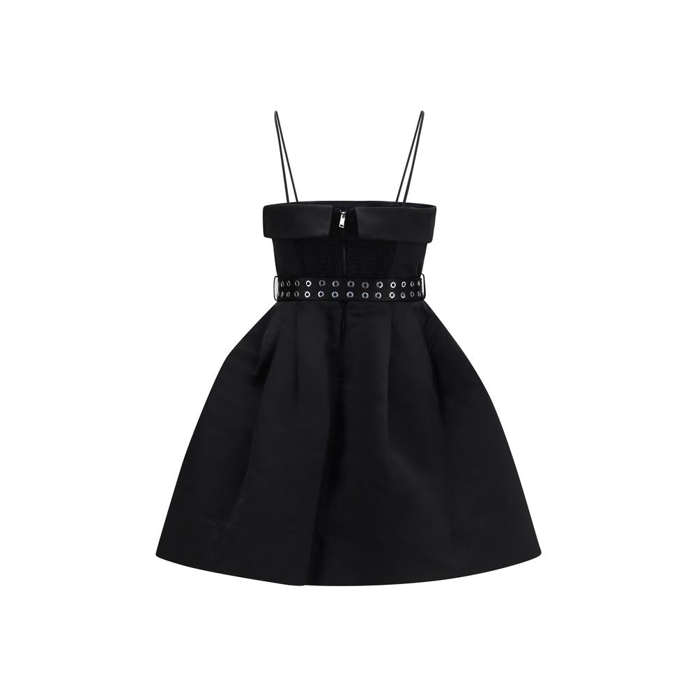 Dress by Ganni for women in polyester satin black features an sultry silhouette defined by a and , falling to an sultry short for a sultry look.